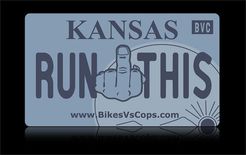 Bikes vs Cops License Plate: Kansas