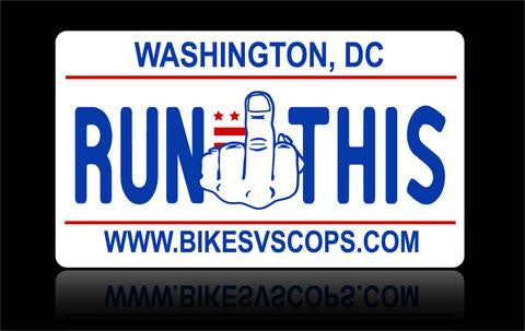 Bikes vs Cops License Plate: Washington