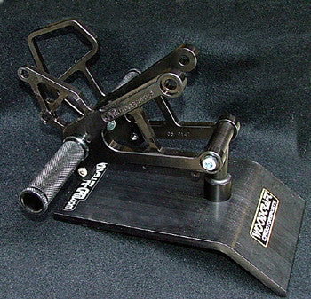 Woodcraft ZX6/636 2007-2008 Complete Rearset Kit W/Shift & Brake Pedals Black: Kawasaki - Tacticalmindz.com