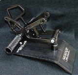 Woodcraft ZX6/636 2007-2008 Complete Rearset Kit W/Shift & Brake Pedals Black: Kawasaki - Tacticalmindz.com