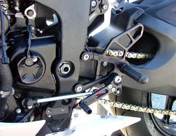 Woodcraft ZX6R '09-12 Rearset Kit Complete W/Brake & Shift Pedals Black: Kawasaki