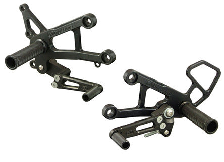 Woodcraft ZX10 '06-10 Complete Rearset Kit W/Shift & Brake Pedals Black: Kawasaki