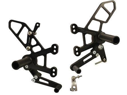 Woodcraft ZX10 2011+ Complete Rearset Kit (GP Shift) Uses OEM Shift Rod: Kawasaki