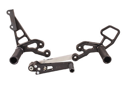 Woodcraft GSXR 600/750 2006-2010 Rearset Kit  W/Shift Pedal Black: Suzuki