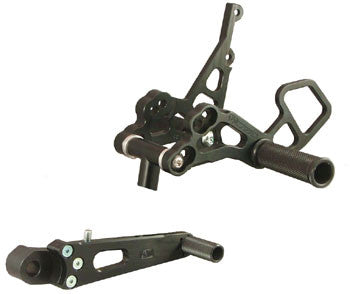 Woodcraft GSXR 1000 2009-2014 Rearset Kit / GSXR 600/750 2011-2014 w/ Shifter Black: Suzuki