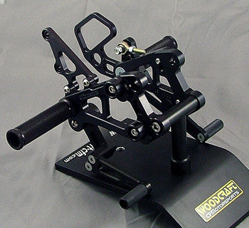 Woodcraft CBR600RR '07+ Complete Rearset Kit W/Pedals Black: Honda - Tacticalmindz.com