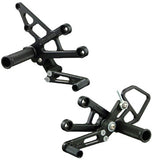 Woodcraft CBR1000RR '08+ Complete Rearset Kit W/Pedals Black: Honda - Tacticalmindz.com