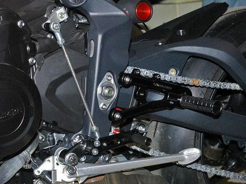 Woodcraft Daytona 675R 2013-2014 Complete GP Rearset Kit W/Shift & Brake Pedals Black: Triumph