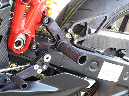Woodcraft 749/999 Full Rearset Kit Black: Ducati