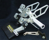 Woodcraft 848/1098/1198 Complete Rearset Kit Aluminum Silver (clear anodize): Ducati - Tacticalmindz.com