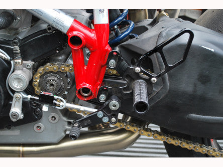 Woodcraft 848/1098/1198 Complete Rearset Kit Black: Ducati