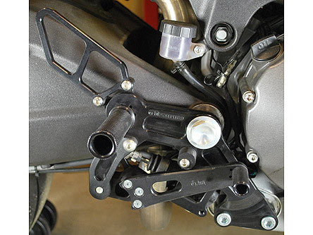 Woodcraft 696/796/1100 Monster 2009-2014 Complete Rearset Kit Black: Ducati