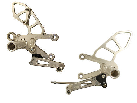 Woodcraft RSV4 APRC 2011+ / Tuono Full Rearsets Clear Anodized - STD Shift: Aprilia