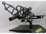 Woodcraft EX250 '88-07 Rearset Kit Complete w/Pedals Black: Kawasaki - Tacticalmindz.com