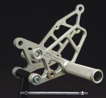 Woodcraft EX250 '88-07 Rearset Kit Silver: Kawasaki