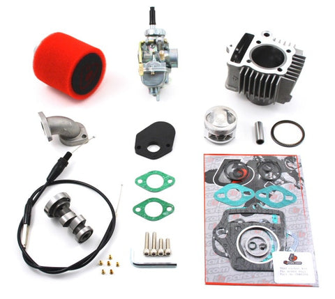 TBparts CRF70 Stock Head, 88cc Bore Kit, 20mm Carb Kit & Cam – All Models