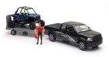 New-Ray Replica 1:18 Truck/Trailer/Utv Truck Black/Rzr Blue