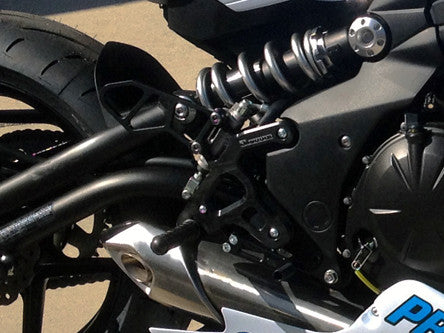 Woodcraft Ninja 650R 2012-2014 Complete Adjustable Rearset Kit W/Shift & Brake Pedals Black: Kawasaki