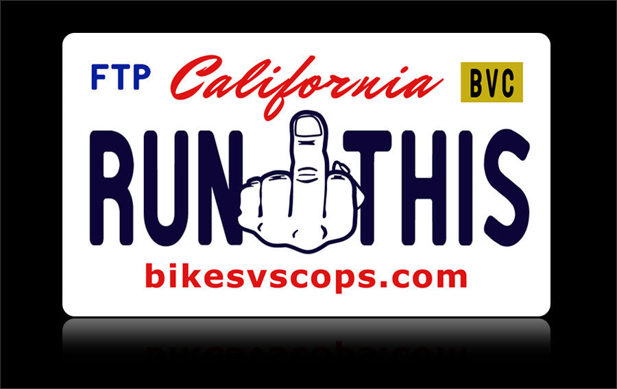 Bikes vs Cops License Plate: California - Tacticalmindz.com