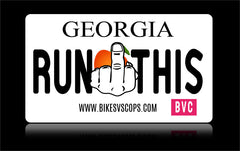 Bikes vs Cops License Plate: Georgia - Tacticalmindz.com