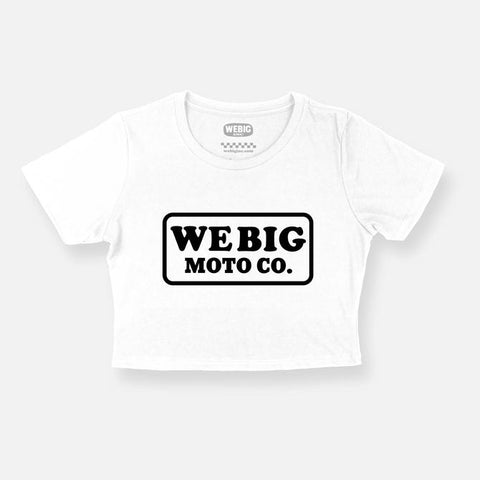 Webig Moto Co Crop Tee White